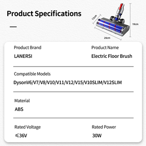 Compatible avec les accessoires d'aspirateur Dy Son V7 V8 <span class=keywords><strong>V10</strong></span> V11, tête d'aspiration, brosse à rouleaux, brosse électrique pour sols en velours doux - Product Image 6