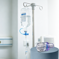 RUBBERVALVE CJT184 Vanne anti-retour à diaphragme médical sans aiguille, à pression normale, petite, en PC+Silicone, avec raccord Luer Lock, taille de port 3,56 mm