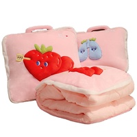 Couverture d'oreiller personnalisée 2-en-1 Strawberry Expressions Peluche super douce avec remplissage en coton PP Cadeau d'anniversaire amusant