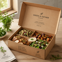 Biologisch Abbaubare Restaurant-Catering-Lunchbox mit Fenster Premium Karton Bäckerei-Verpackung Takeaway Catering Lebensmittelbehälter