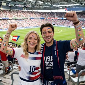 75 Pezzi Tatuaggi Temporanei Ecologici in Carta per Coppa del <span class=keywords><strong>Mondo</strong></span> di Calcio, Adesivi per Tifosi, Accessori per Feste a Tema Calcio - Product Image 5