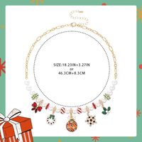 Collier de Noël pour Femme, Mignon, Réglable, avec Perles et Breloque Nœud Bonbon, Cadeau de Fête pour Fille, Vente en Gros Personnalisée