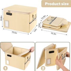 Home Office a prova di fuoco scatola per documenti 16.1X12.9 X 11in appeso cartella serratura a prova di fuoco armadietto di stoccaggio sicuro per legale - Product Image 2