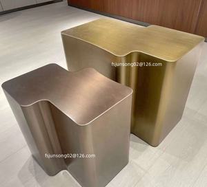 JS T153 <span class=keywords><strong>2023</strong></span> Foshan Dernière Table Meubles Conception Mat SS Table Basse Ensemble Forme Irrégulière Doré Modulaire Tables <span class=keywords><strong>D</strong></span>'extrémité - Product Image 6