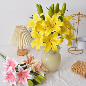 Fleurs de lys artificielles Laixing en PVC souple, moulage par injection 3D, décoration intérieure, accessoires de mariage - Product Image 1