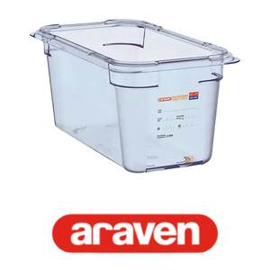 ถาดใส่อาหาร ABS GN 1/3 ขนาด 32.5 × 17.6 × 10 ซม., ความจุ 3.7 ลิตร, ไม่มีฝาปิด, อุณหภูมิใช้งานได้ -40/+80 องศา ° ซี อาราเวน - Product Image 4
