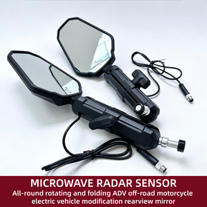 Détecteur de radar d'angle mort pour motos tout-terrain avec voyants lumineux et rétroviseurs grand angle rotatifs et réglables - Product Image 5