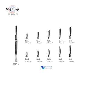 Couteaux à dissection manuelle de 17 cm pour usage chirurgical Base en acier inoxydable et matière plastique des instruments chirurgicaux - Product Image 4
