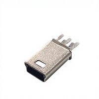 ZX Mini5Pin Prise femelle à corps court, boîtier en fer, fil de terre, borne V3, plaque de soudure MiniUSB, connecteur de charge