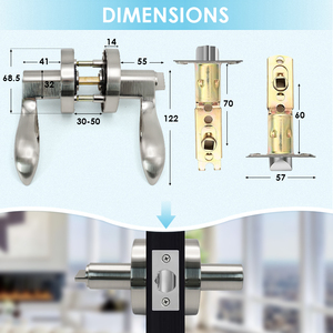 HYLAND 8826 <span class=keywords><strong>SNET</strong></span> Nickel satiné brossé poignée à levier tubulaire robuste serrures et poignées de porte Cerraduras Para Puertas - Product Image 3