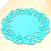 Tapis en Silicone dentelle à fleurs, accessoire de cuisine, 1 pièce, creuse, dessous de verres, pour Table basse, napperon, dessous de plat, offre spéciale