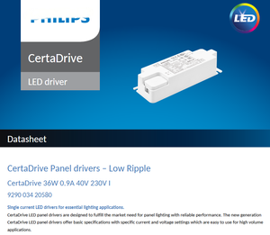 Alimentations LED à courant constant AC-DC CertaDrive en plastique 20W-42W avec garantie de 5 ans pour downlights et spots - Product Image 3