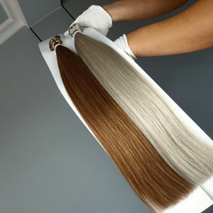 Extensions de cheveux I-Tip en gros, 100% cheveux humains russes, double épaisseur, extensions de cheveux I-Tip à la kératine, pointes plates I, U, K - Product Image 5