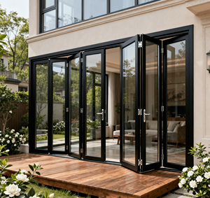 Moderno Bi-Fold porta esterna elegante baldacchino in alluminio per il centro commerciale residenziale bagno camera da letto all'aperto Hotel Villa applicazioni - Product Image 6