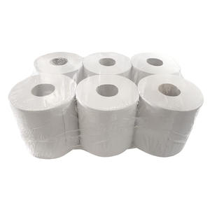Actory-rollos de papel blanco reciclado, toalla de mano de 1/2 capas, rollo de papel en relieve para centro de alimentación - Product Image 2