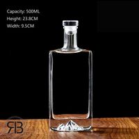 Botol anggur kaca 50ml 100ml 200ml 500ml ml botol kaca Vodka anggur botol minuman keras wiski sampanye Vodka dengan tutup