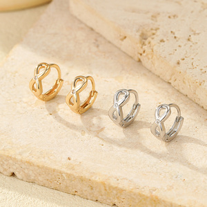 Hot-selling 925 Sterling Silver <strong>Infinity</strong> Symbol Jewelry Zircon Hoop <strong>Earrings</strong> Ring for Woman Gift - Product Image 4