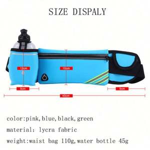 Riñonera Deportiva Impermeable y Elástica para Maratón, con Porta Botella de Agua - Product Image 2