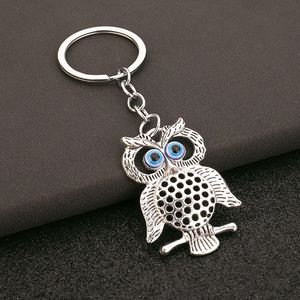 Llavero de Aleación Ecológica con Diseño de Búho y Ojo Turco Azul, Colgante Metálico Vintage, Anillo para Llaves, Amuleto Decorativo de la Suerte, Regalo Promocional - Product Image 3