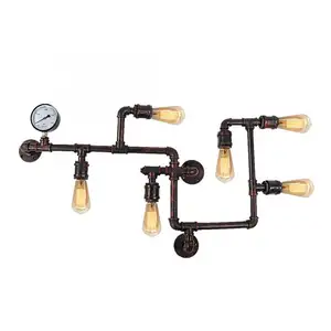 Vintage industrielle lange Wasser rohr Wand lampe Eisen Material für Hotel Bar Esszimmer Wohnzimmer Dekoration - Product Image 1
