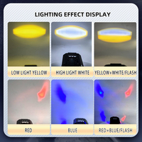 Feux de route pour moto, lentille LED avec yeux de démon rouges et bleus, phare, feux de route, feux de travail, feu antibrouillard, ampoule pour voiture, camion