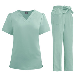 Pantalons droits pour salon de beauté et spa pour femmes, tissu en polyester fin, élastique, à séchage rapide, couleur unie, ensembles de blouses d'infirmière - Product Image 5