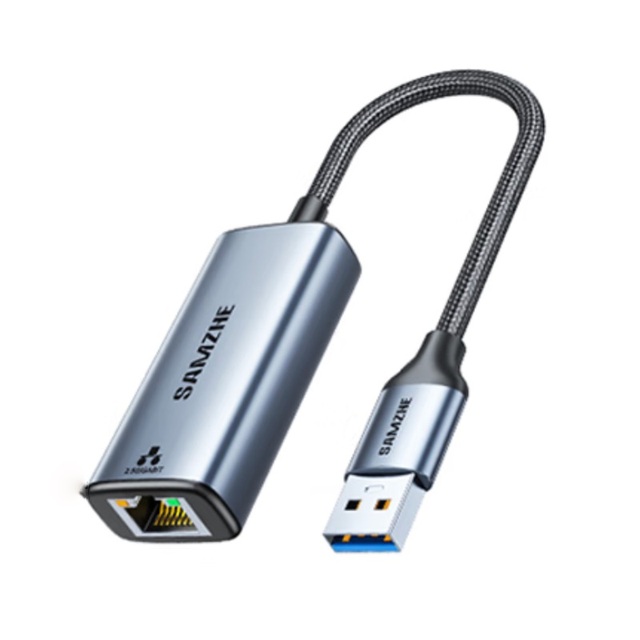 SAMZHE 100Mbps 2.5G USB Wired Network Card USB 3.0 to RJ45 Network Port Adapter Ethernet Cable Adapter NAS External Network Card