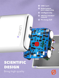 Ldnio 모바일폰 35W 회전형 투명 여행용 3핀 영국식 2USB C타입 벽 충전기 및 호주 휴대폰 어댑터 - Product Image 5