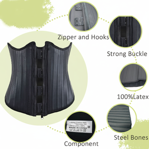 ชุดกระชับสัดส่วนทรงนาฬิกาทราย ช่วยเก็บหน้าท้อง กระชับเอว ทำจากยางลาเท็กซ์ 100%  แบบรัดเอว 25 กระดูก  ด้านหน้ายาว ด้านหลังสั้น - Product Image 1