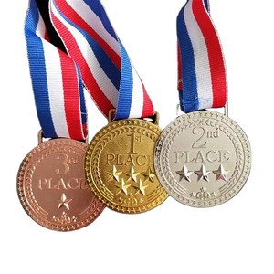 Médailles de récompense sportives personnalisées en or, argent et bronze, très demandées, 65 mm, épaisseur 3 mm, 1ère, 2ème, 3ème place, en alliage de zinc, écologiques, UV - Product Image 1