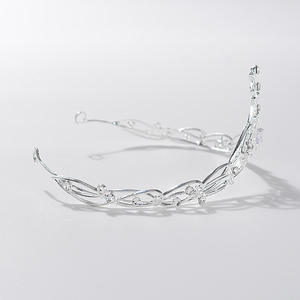 Couronnes de mariée de style forêt, fines, en alliage, avec strass et zircon blanc, diadèmes luxueux et nobles pour les fêtes de <span class=keywords><strong>mariage</strong></span>, <span class=keywords><strong>couronne</strong></span> de fée - Product Image 3