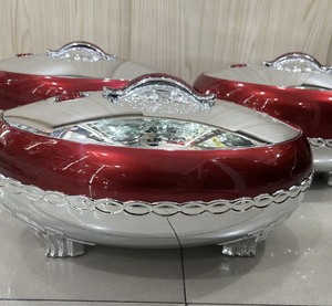 Ensemble chauffe-plats moderne 3 pièces 4L 5L 6L grande capacité, marmite isotherme en acier inoxydable, service de buffet pour Ramadan, viral <span class=keywords><strong>TikTok</strong></span> - Product Image 2
