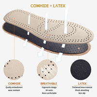 Confort semelles intérieures en latex de vachette soutien de la voûte plantaire Gel lavable respirant doux durable absorbant les chocs unisexe coupé à la taille