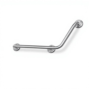 Barre d'appui murale en forme de L en acier inoxydable 304 chromé poli, antidérapante, pour salle de bain, design minimaliste - Product Image 1