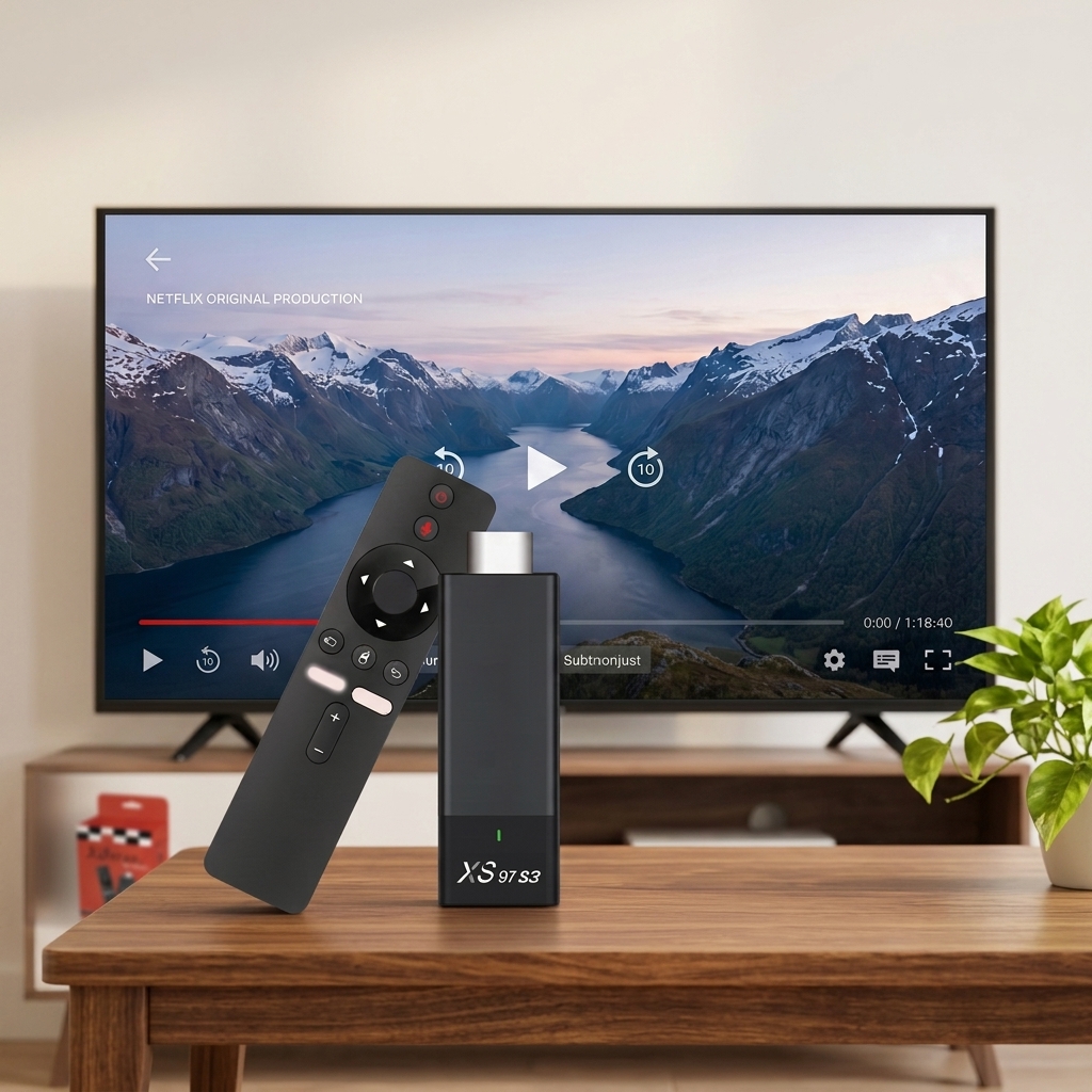 # XS97 S3 Android TV Stick – Allwinner H313 Quad-Core 4K UHD Streaming Dongle with 2GB RAM, 8GB Storage, Bluetooth &amp; Smart OTT Media Player