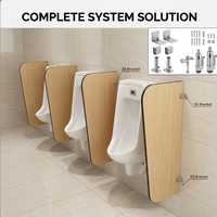 Panel de Partición para Urinario Moderno de 18 mm, Tablero Compacto para Baños Comerciales, Duchas, Hoteles, Escuelas y Centros Comerciales