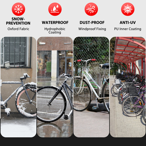 Funda Impermeable para <span class=keywords><strong>Bicicleta</strong></span> 420D, Cubierta para <span class=keywords><strong>Bicicleta</strong></span> de Exterior Resistente, Protección UV, Secado Rápido y Transpirable para Todas las Estaciones - Product Image 6