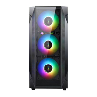 Boîtier d'ordinateur ATX AntarcChill en verre avec ventilateurs, poignée LED, boîtier PC Micro ATX