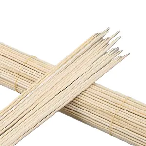 2024 nuovissimi spiedini di bambù ecologici per barbecue usa e getta bastoncini di bambù naturali rotondi e piatti