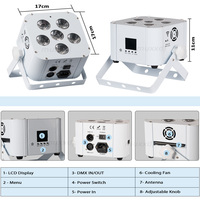 6x18w LED sans fil alimenté par batterie Uplights 6x18W RGBAW UV 6 en 1 LED Par lumière doe mariage djs