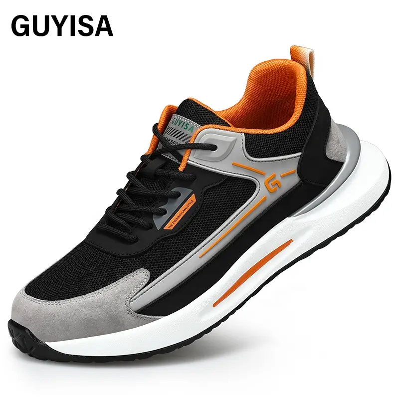 GUYISA Top Selling Men's Standard CE Steel Toe Safety Shoes Lightweight PU Men's Steel Toe Safety Shoes