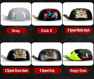 YHMOTO ABS casco da Moto Cafe Racer stile mezza faccia vecchia scuola casco Moto bici - Product Image 5