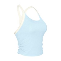 Débardeur color block en modal Lenzing doux 240 g/m² pour femme, 6 couleurs, avec coussinets intégrés, soutien-gorge de yoga sans couture, débardeur rembourré dos nageur