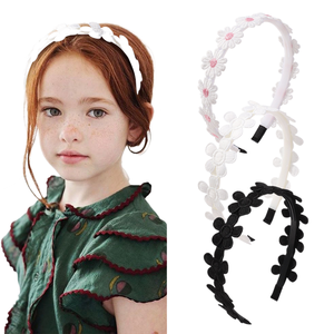 Yalun Tournesols Petites marguerites Fleurs brodées Bandeau de cheveux pour enfants de style <span class=keywords><strong>cour</strong></span> rétro Bandeau 3996 - Product Image 1