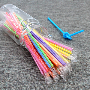Grosir sedotan plastik PP sekali pakai pesta sedotan bengkok minuman jus sedotan seni sekali pakai warna - Product Image 4