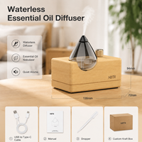 Diffuseur d'arômes portable sans eau AromaMobi - Diffuseur d'huiles essentielles par nébulisation pour la maison, rechargeable, design en bois