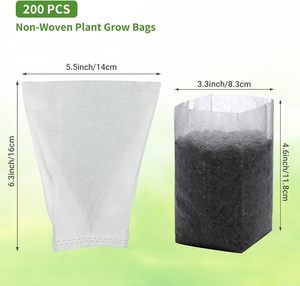 Sacs <span class=keywords><strong>de</strong></span> culture en tissu non tissé biodégradable, pots à semis jetables en PP pour pépinière, petits pots pour usage extérieur et intérieur, motif carré - Product Image 4
