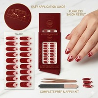Bandes d'ongles en gel rouge pailleté en forme de cœur, sans UV, micro-réfléchissantes 3D, résistantes aux rayures, certifiées CE, effet rubis étincelant
