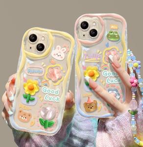 OEM Coréen 3D Ours Lapin Fleur Chaîne de Téléphone Longe Clair Étui Souple pour <span class=keywords><strong>iphone</strong></span> 15 11 14 <span class=keywords><strong>Pro</strong></span> <span class=keywords><strong>Max</strong></span> 12 <span class=keywords><strong>13</strong></span> <span class=keywords><strong>Pro</strong></span> <span class=keywords><strong>Max</strong></span> Luxe Mignon Couverture - Product Image 1