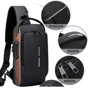 Sac bandoulière croisé pour homme, étanche, avec logo personnalisé, USB et antivol, idéal pour moto et vélo – Nouvelle collection 2025, vente chaude - Product Image 3